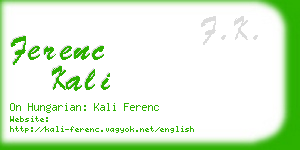 ferenc kali business card